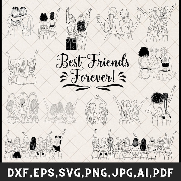 Best friends svg bundle, Friendship day, Besties svg, Bestie squad svg, Friends forever svg, bff svg, Best friends png, Friendly hug png