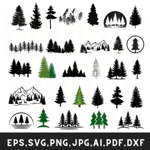 Pine tree silhouette svg bundle, Forest svg bundle, Pine tree svg, Evergreen tree svg, Landscape svg, Forest tree svg, Tree of life svg