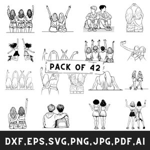 Best friends svg bundle, Friendship day, Besties svg, Bestie squad svg, Friends forever svg, bff svg, Best friends png, Friendly hug png