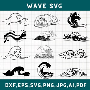 Waves svg, Ocean waves svg, Sea waves svg, Ocean waves silhouette, wave vector file, wave cut file, Ocean svg
