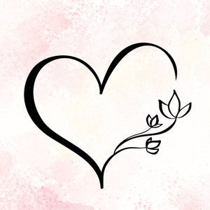 Floral Heart Wreath SVG, Flower Heart Cut Files (digital Download) - Etsy