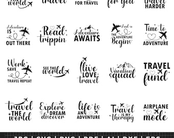 Reise-Svg-bundle, Familienurlaub svg, Abenteuer svg, Reise-Zitate svg, Reise Clipart, Urlaub svg, Reisende svg, Mädchenreise svg