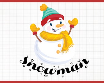 Niedlicher Weihnachtsschneemann SVG, Schal-Design (digitale Dateien)