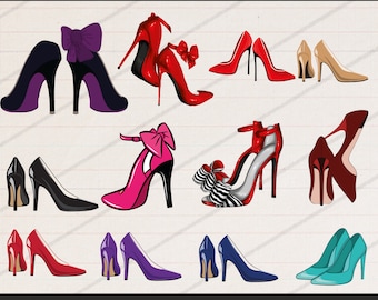 High Heels Fashion Clipart, Women Shoes SVG Bundle (Digital Files)