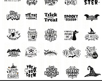 Happy halloween svg bundle, Spooky halloween, Halloween horror svg, Spooky season svg, Halloween quotes svg, Trick or treat svg