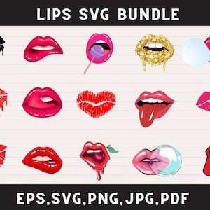 Rote Lippen Lippen SVG | Tropfende Lippen | Amerikanische Lippen SVG | Valentines SVG | Rosa Lippen SVG | Kuss-Svg | Cricut und Silhouette