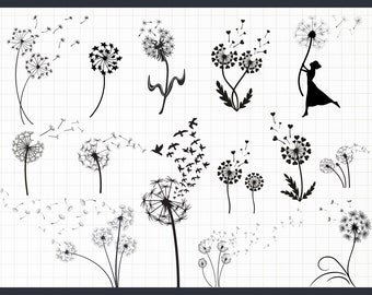 Dandelion Svg, Dandelion png, Dandelion silhouette, Dandelion blowing svg, Dandelion just breathe svg, Dandelion flower svg, Dxf, Eps