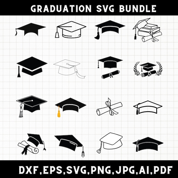 Graduierung Mütze svg, Graduierung 2023, Graduierung Mütze Silhouette, Graduierung Hut svg, Class of 2023, Graduation Clipart