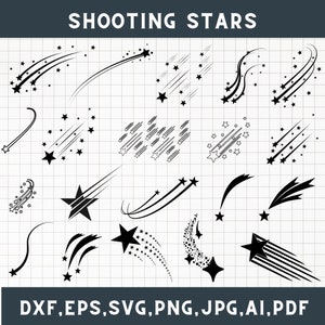 Shooting stars svg, Shooting stars png, Shooting stars clipart, Stars sparkle svg, Falling stars svg, Galaxy svg, Stars svg cut file