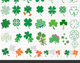 Shamrock svg bundle, Clover svg, St Patrick's Day svg, Leaf Clover svg, Cut files
