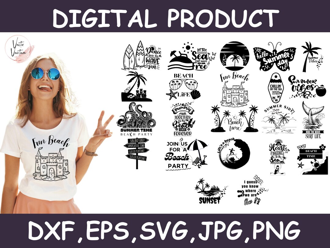 Summer Svg Bundle | Summer Svg Designs | Beach Svg Bundle | Summertime ...