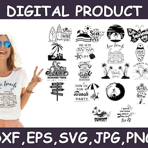 Summer svg bundle | Summer svg designs | Beach svg bundle | Summertime svg | Vacation svg | Summer shirt svg | Beach babe svg