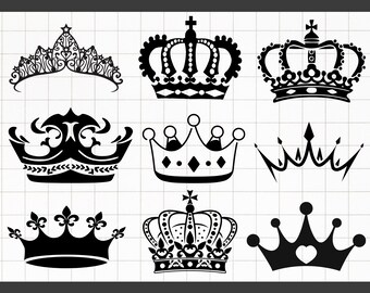 Royal crown svg, Crown svg bundle, Queen crown svg, Princess crown, Files for cricut, Royal crown silhouette