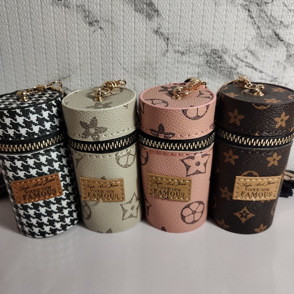 NEW! Trendy Beautiful Luxury Leather Mini Bucket Keychain | Key Fob | Purse Charm| Gifts for Mother's Day, Birthdays, Easter, Graduation