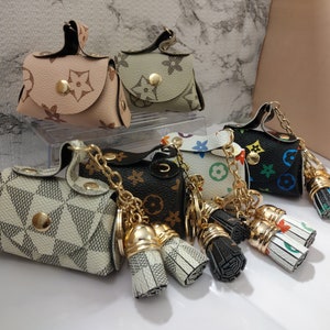 NEW Luxury Leather Mini Purse Key Chain Ear Bud Case Purse Charm Key Fob Coin Purse Summer Time Graduation Birthday Gifts Etsy