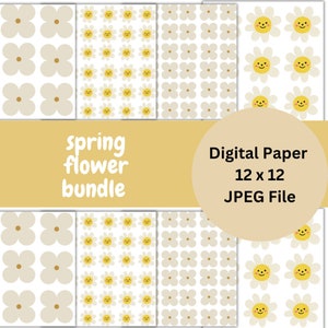 Digital Paper daisy printable paper