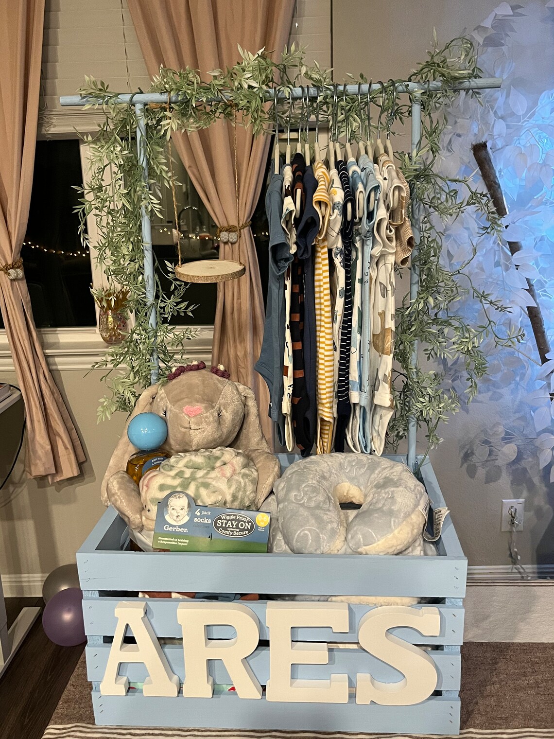 Baby Crate Custom Baby Closet Wooden Gift Crate Assembled Baby Shower Gift Wooden Baby Crate Etsy