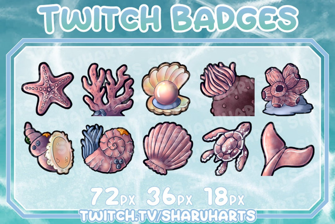 Ocean Emotes Twitch Sub Badges - Ocean / Bit Badges / Emote / Deep Sea / Collection ...