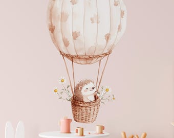 Hot Air Balloon Nursery Wall Decal – Animal Vinyl Sticker