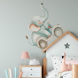 Elephant Wall Decor -  Cute Wall Decals, Safari Nursery Wall Stickers, Kids Room Wall Decals, Peel and Stick Vinyl Decals