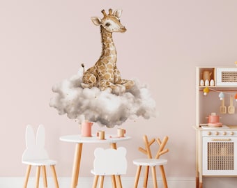 Nursery Wall Decal Giraffe - Safari Animal Wall Decal - Watercolor Giraffe Animal Sticker - Safari Nursery Boy Girl Home Decoration