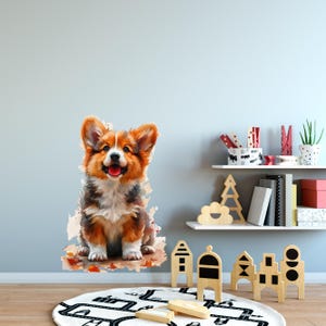 Puppy Wall Decals: Dog Nursery Decor, Neutral Room Art