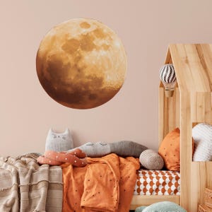 Moon Wall Decal: Removable Vinyl Boho Nursery Decor (19&quot;x19&quot;)