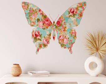 Butterfly Wall Decals: Floral Vinyl Nursery Decor, Boho Style