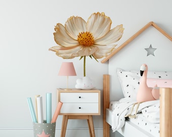 Daisy Wall Decals – Floral Vinyl Stickers for Boho Nursery, Kids Room