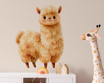 LLama Wall Decals - Boho Nursery Kids Room Decals, Animal Sticker, Peel and Stick