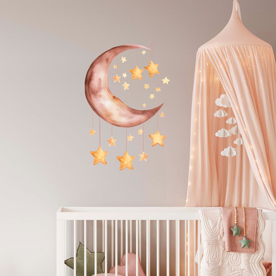 Moon Wall Decals - Nursery Wall Stickers, Wall Art for Kids Room Decor ...
