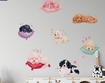 Dogs Nursery Decals: Fabric Dog Wall Stickers