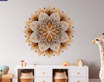 Boho Mandala Wall Decal - Nursery Meditation Wall Sticker Peel and Stick