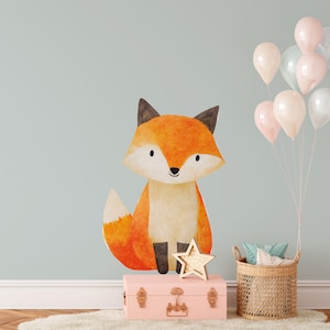 Fox Wall Decals - Nursery Removable Forest Animals Stickers, Wall Art For Kids Room, Animal Decals, Play Room Decor, Animal Lover Gift