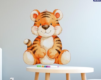 Tiger Wall Decal, Nursery Animal Kid Room Sticker, Safari Peel and Stick Mural