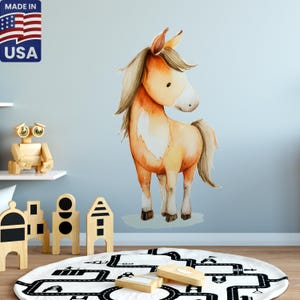 Watercolor Horse Wall Decal: Kids Nursery Playroom Decor