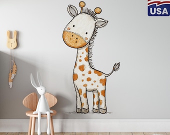 Watercolor Giraffe Wall Decal: Safari Nursery Decor