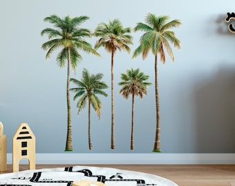 Décalcomanies murales de palmiers tropicaux – décoration Coastal Vibes, art mural bohème pour chambre de bébé