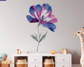 Boho Flower Wall Decal - Nursery Floral Wall Sticker Peel and Stick