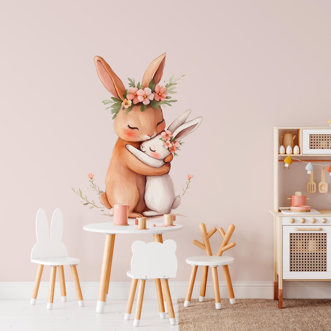 Bunny Rabbits Vinyl Wall Decals, Baby Bunnies Nursery Decor, Nursery ...