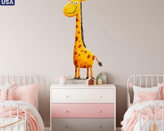 Giraffe Wall Decal: Safari Nursery Peel and Stick Decor