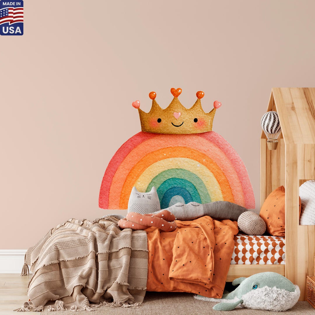 Rainbow Wall Decal - Pastel Watercolor Nursery Girls Bedroom Decor - Etsy