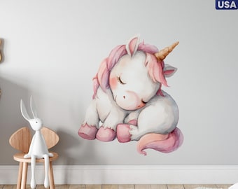 Unicorn Wall Decal - Baby Girl Room Removable Decor