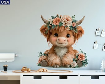 Cow Nursery wall decal Family Art Girl Kids Room Farm animal decor