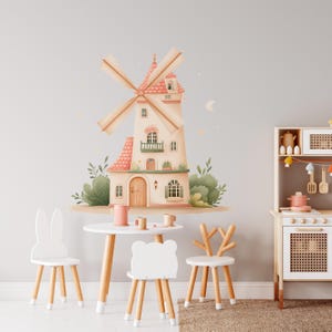 Windmill Nursery Decal: Boho Baby Girl Room Decor