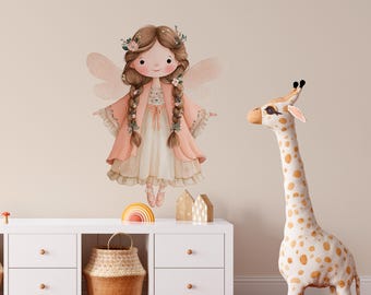 Vinilos decorativos de hadas estilo boho en acuarela: Decoración para la habitación de una niña