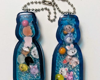 Stray Kids SKZOO Ateez Aniteez Resin Ramune Bottle Shaker Keychain