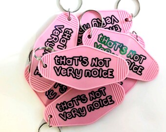 Stray Kids SKZ that&#39;s not very noice Pink and Black Oil Slick Hotel Keychain