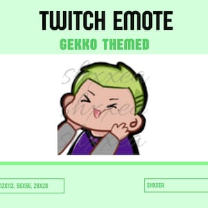 Cute Valorant Gekko Emote for Twitch Streaming, YouTube, and Discord / Valorant Emote / Streaming Emote