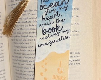 Summer Ocean Quote Bookmark | Handmade Cardstock with Tassel